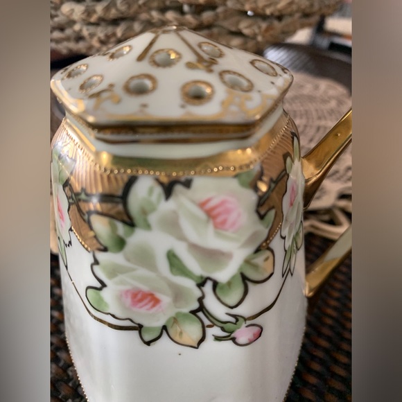 Antique Victorian sugar shaker hand painted - Picture 2 of 5